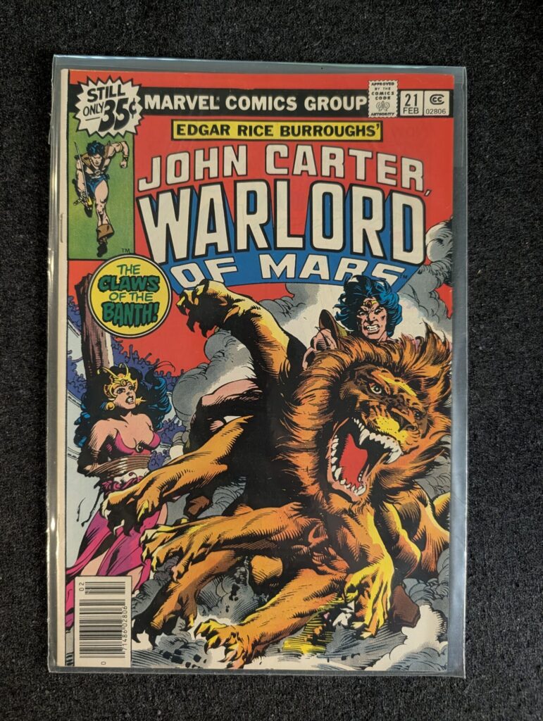 John Carter, Warlord of Mars #21 front cover