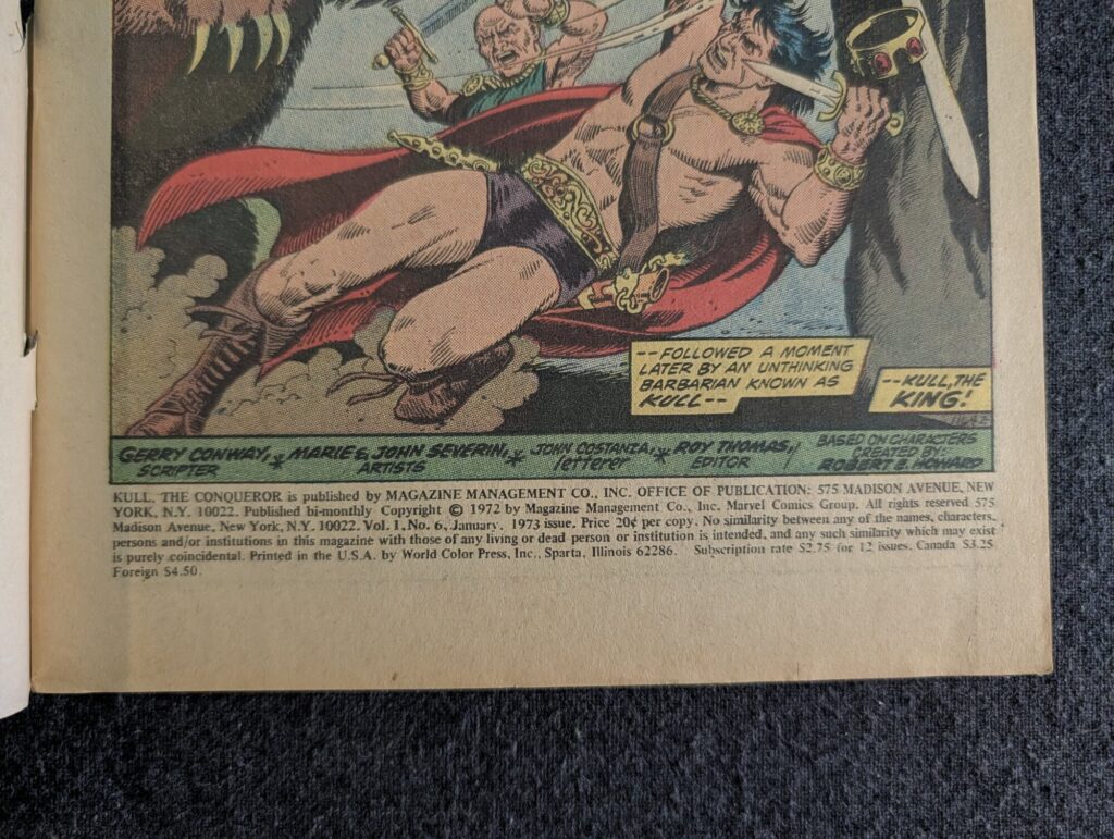 Kull, the Conqueror #6 front cover