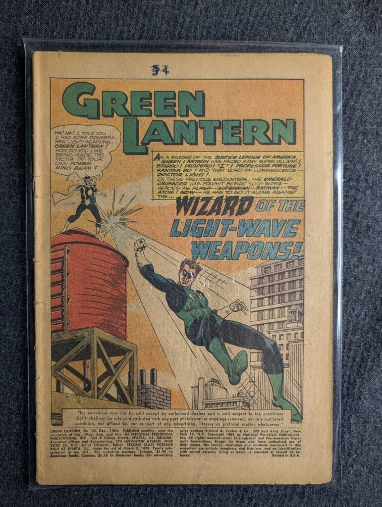 Green Lantern #33 front cover