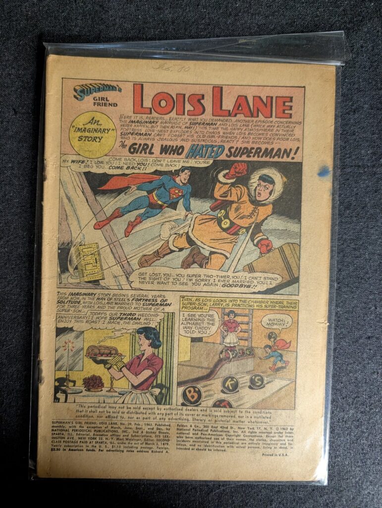 Superman's Girl Friend, Lois Lane #39 front cover